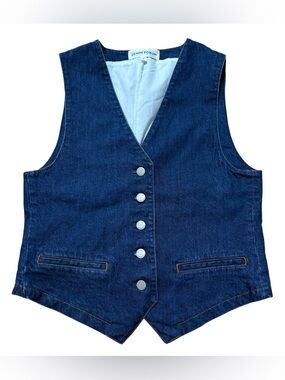 Denim Forum The '90s Boyfriend Denim Vest Blue Size Small